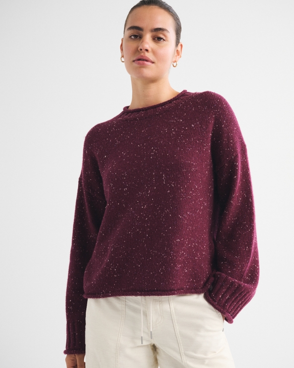 Wool-Blend Roll Neck Crew Sweater
