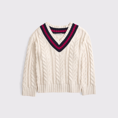 Женские свитеры Abercrombie & Fitch Cable-Knit V-Neck Sweater