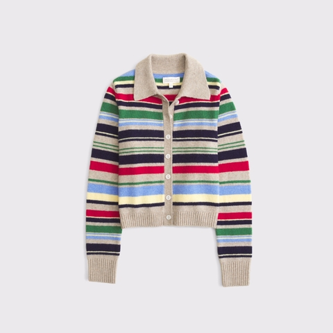 Женские кардиганы Abercrombie & Fitch Merino Wool-Blend Shrunken Collared Cardigan