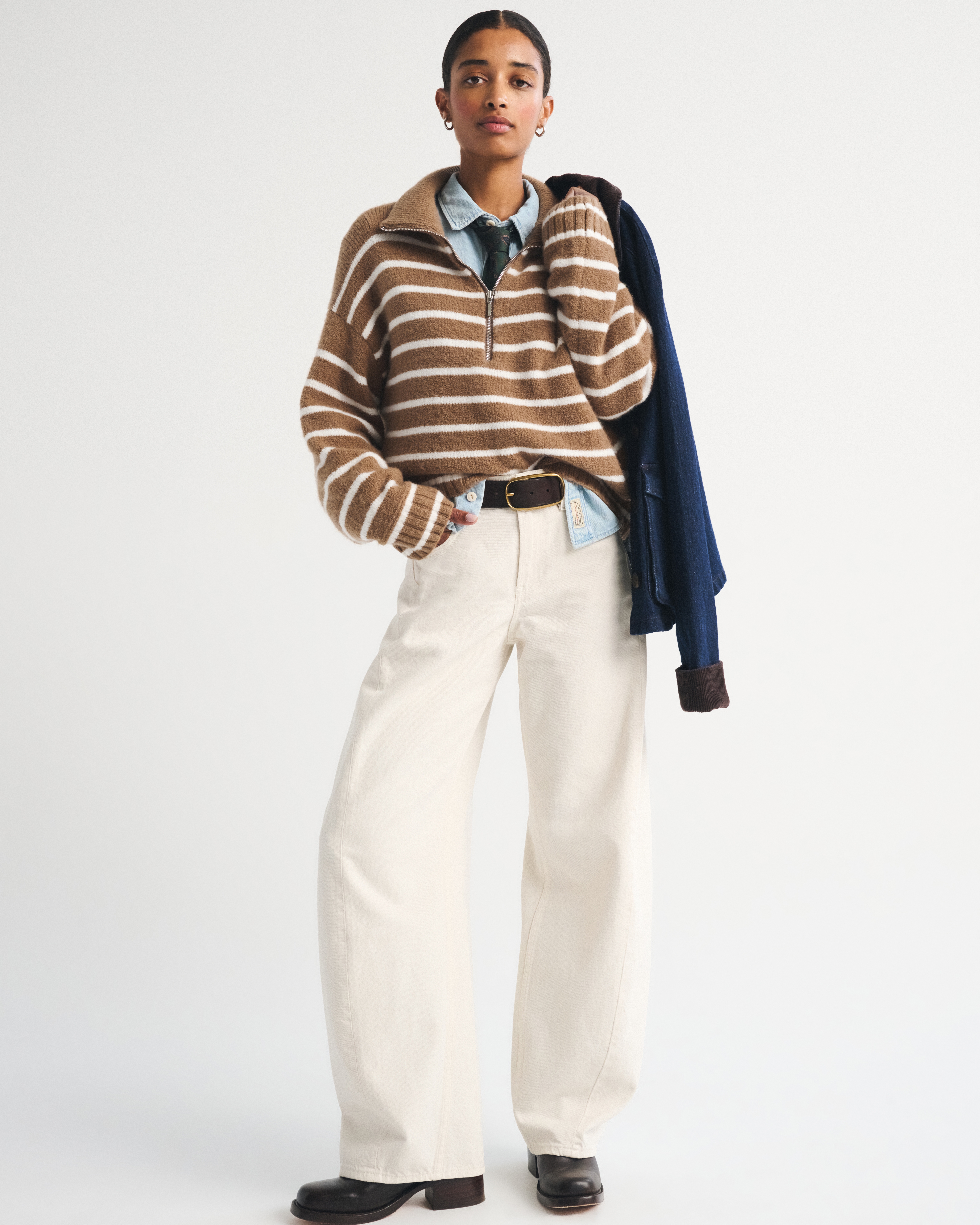Женские свитеры Abercrombie & Fitch Merino Wool-Blend Half-Zip Sweater — фото 3