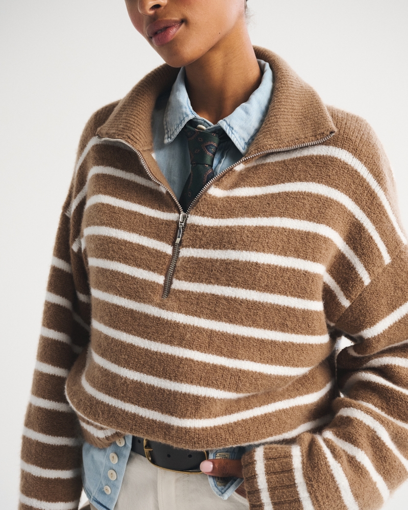 Merino Wool-Blend Half-Zip Sweater - thumbnail 10