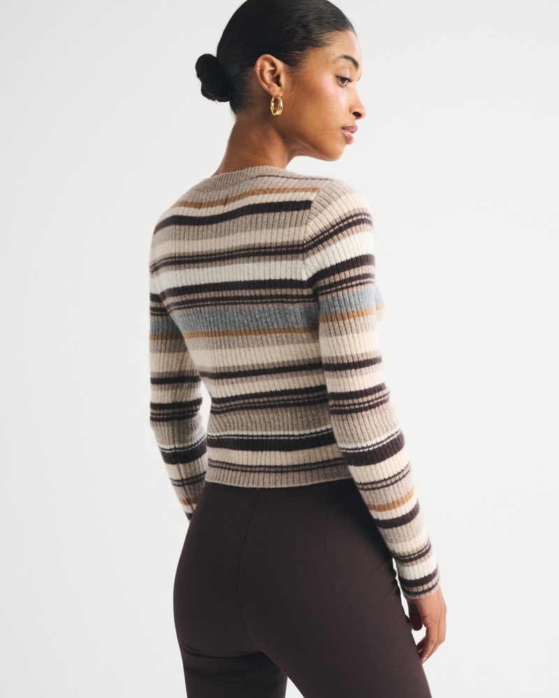 Merino Wool-Blend Shrunken Crew Cardigan - thumbnail 10