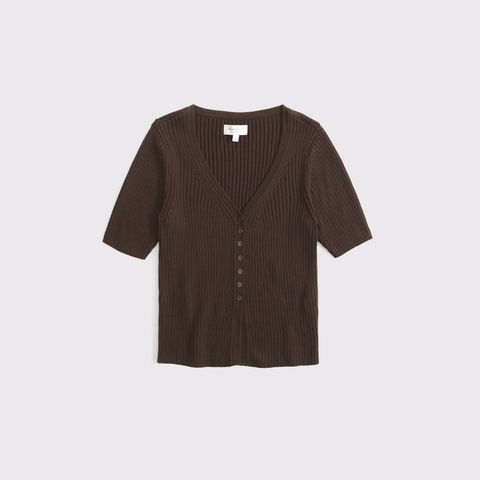Женские кардиганы Abercrombie & Fitch 100% Cotton Rib Half-Sleeve Cardigan