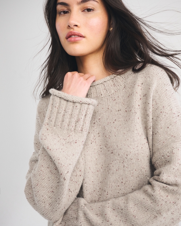 Wool-Blend Roll Neck Crew Sweater