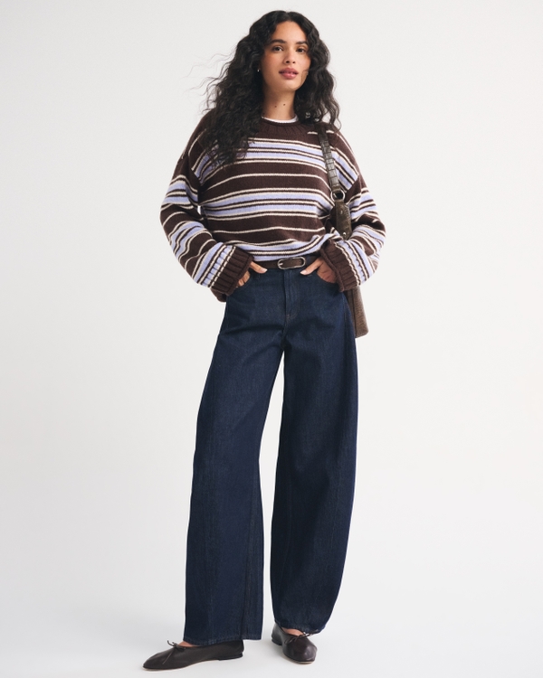 Wool-Blend Roll Neck Crew Sweater