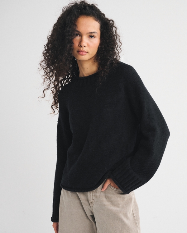 Wool-Blend Roll Neck Crew Sweater