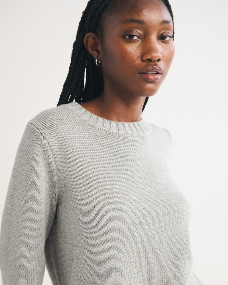 100% Cotton A&F Madeline Crew Sweater - thumbnail 2