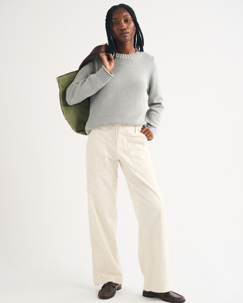 100% Cotton A&F Madeline Crew Sweater