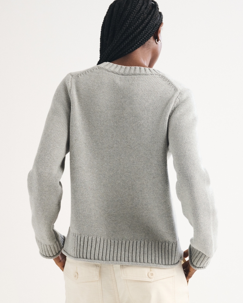 100% Cotton A&F Madeline Crew Sweater - thumbnail 4