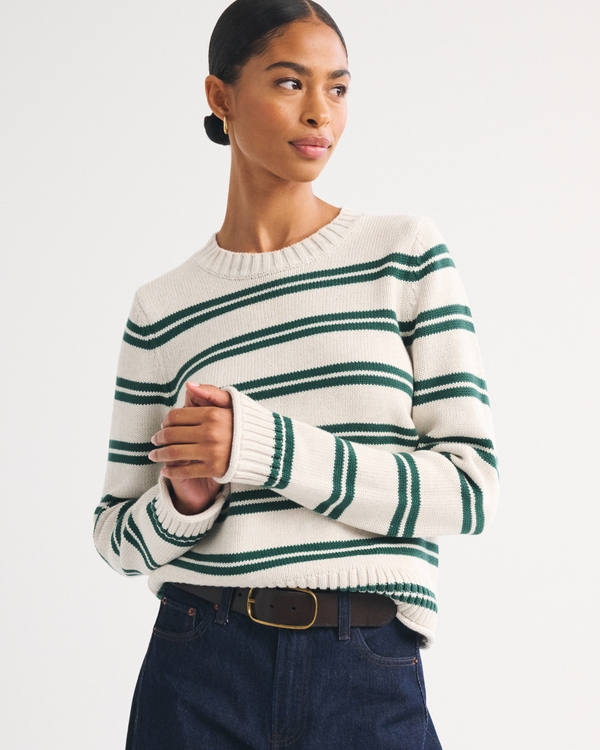 100% Cotton A&F Madeline Crew Sweater