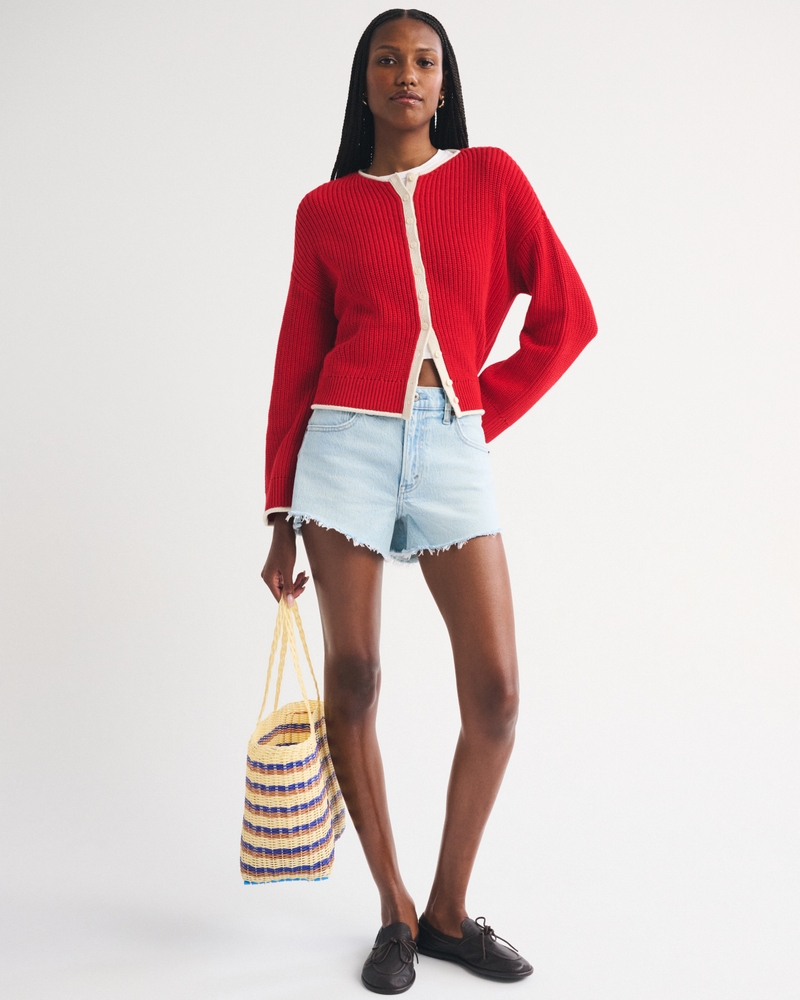 100% Cotton Roll Neck Cardigan