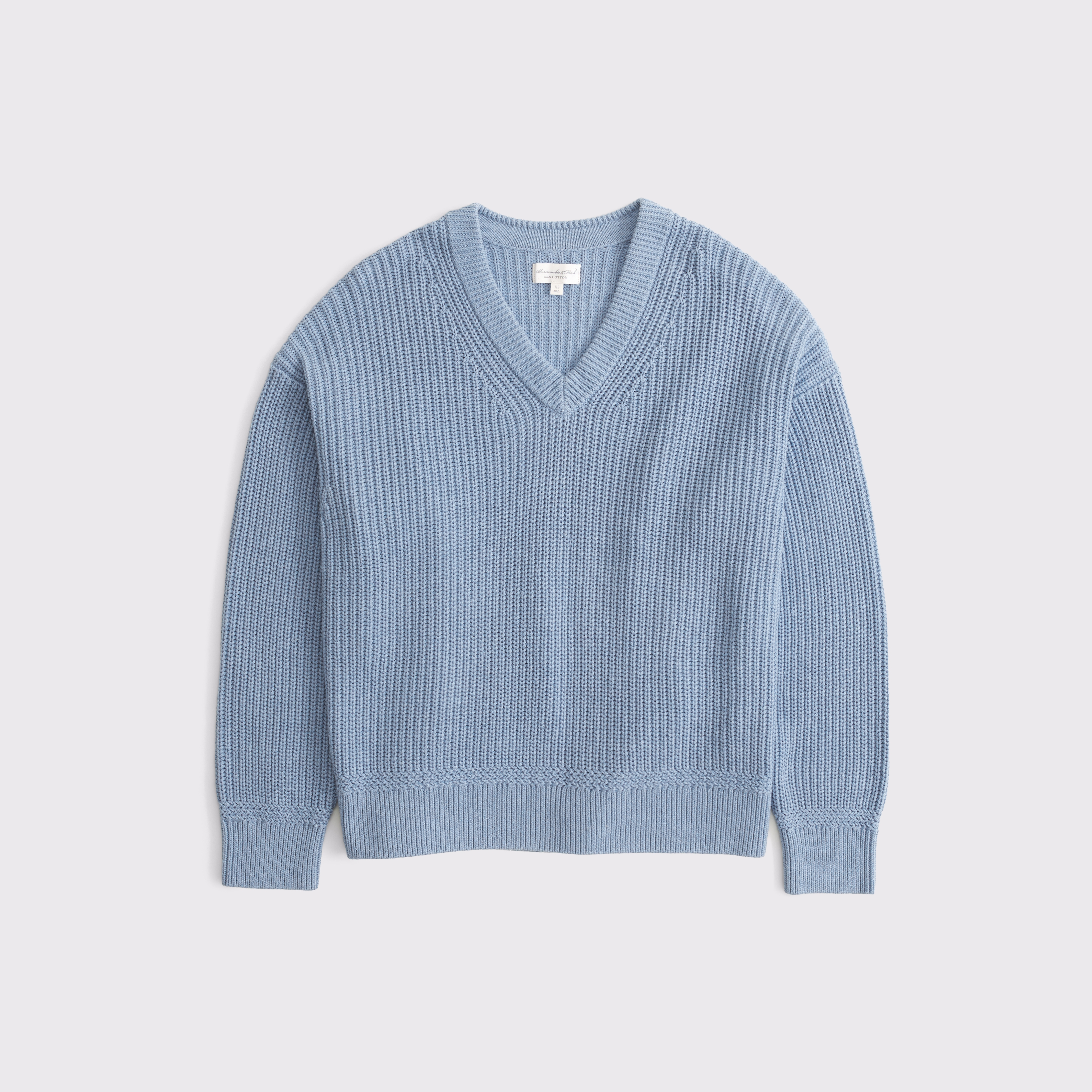 Женский свитер Abercrombie & Fitch 100% Cotton Dad V-Neck, цвет: Синий — фото 1