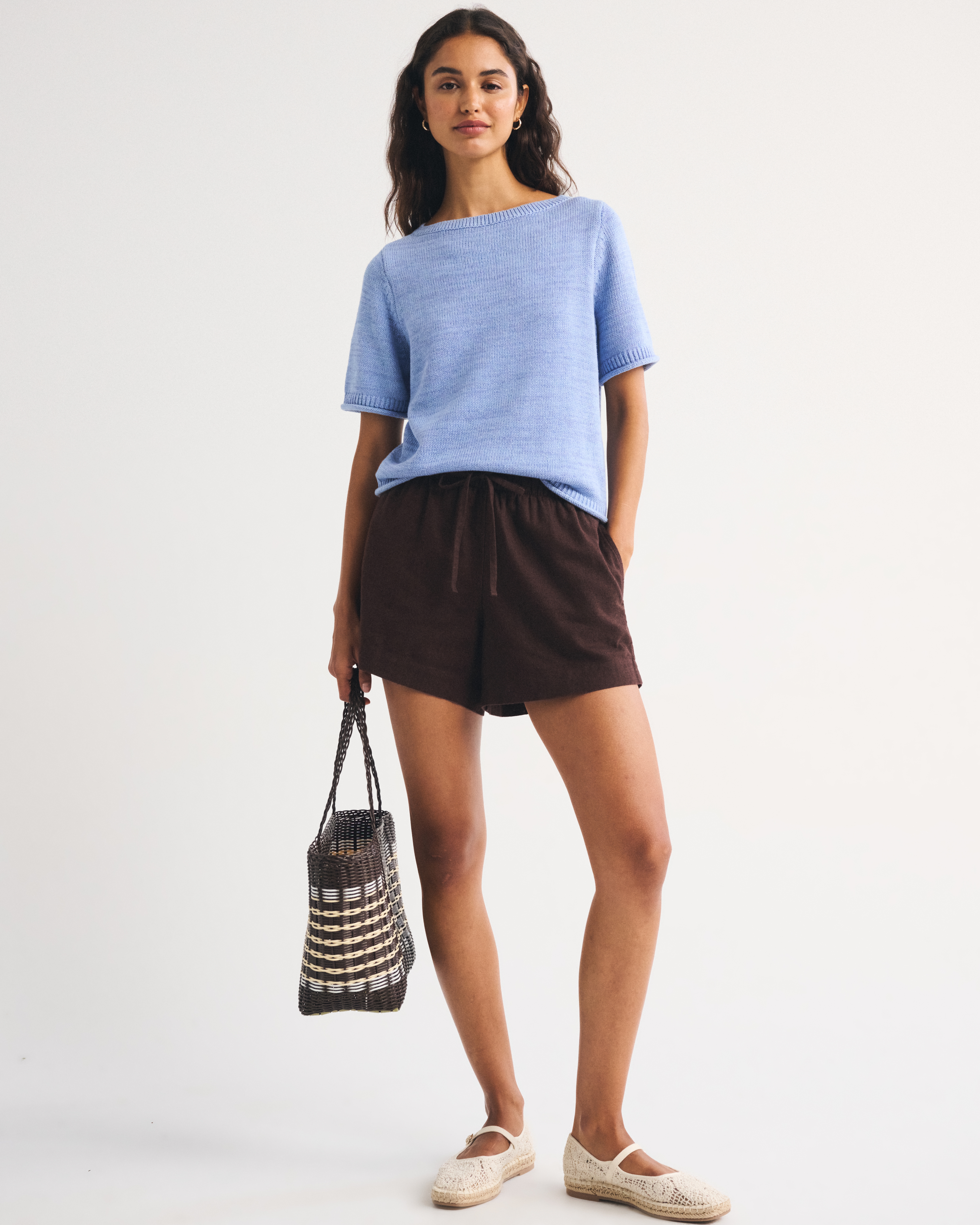 Женский свитер Abercrombie & Fitch 100% Cotton Sweater Tee, цвет: Синий — фото 3