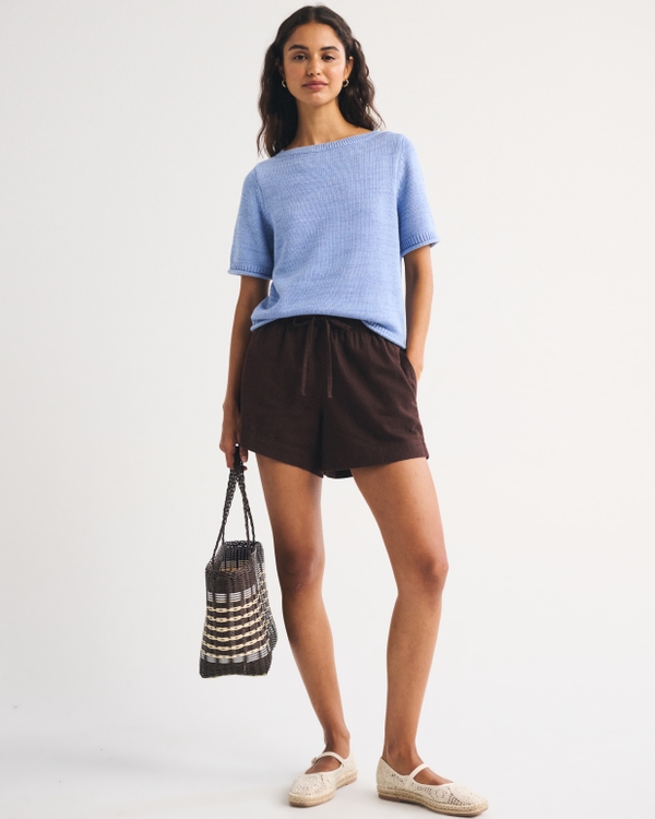 100% Cotton Sweater Tee, Blue view 2