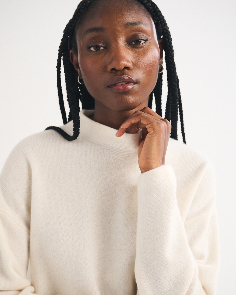 100% Merino Wool Easy Mock Neck Sweater - thumbnail 8