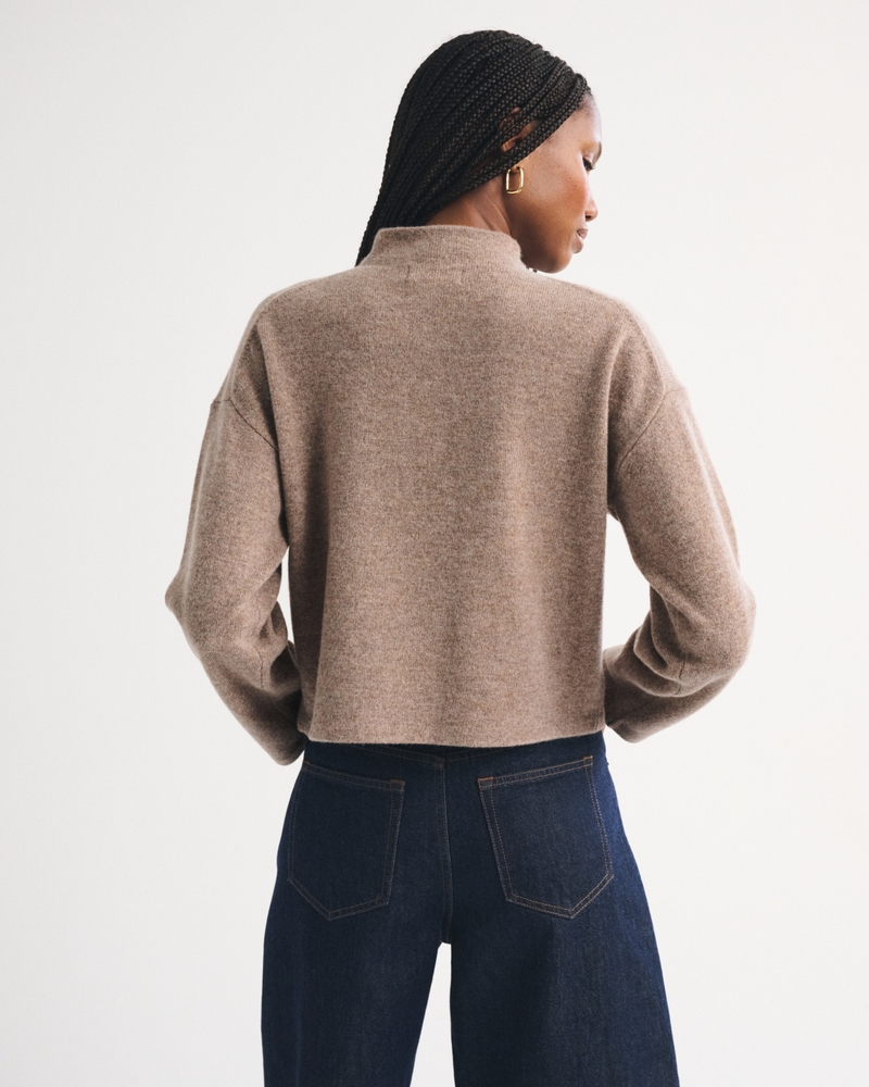 100% Merino Wool Easy Mock Neck Sweater - thumbnail 5