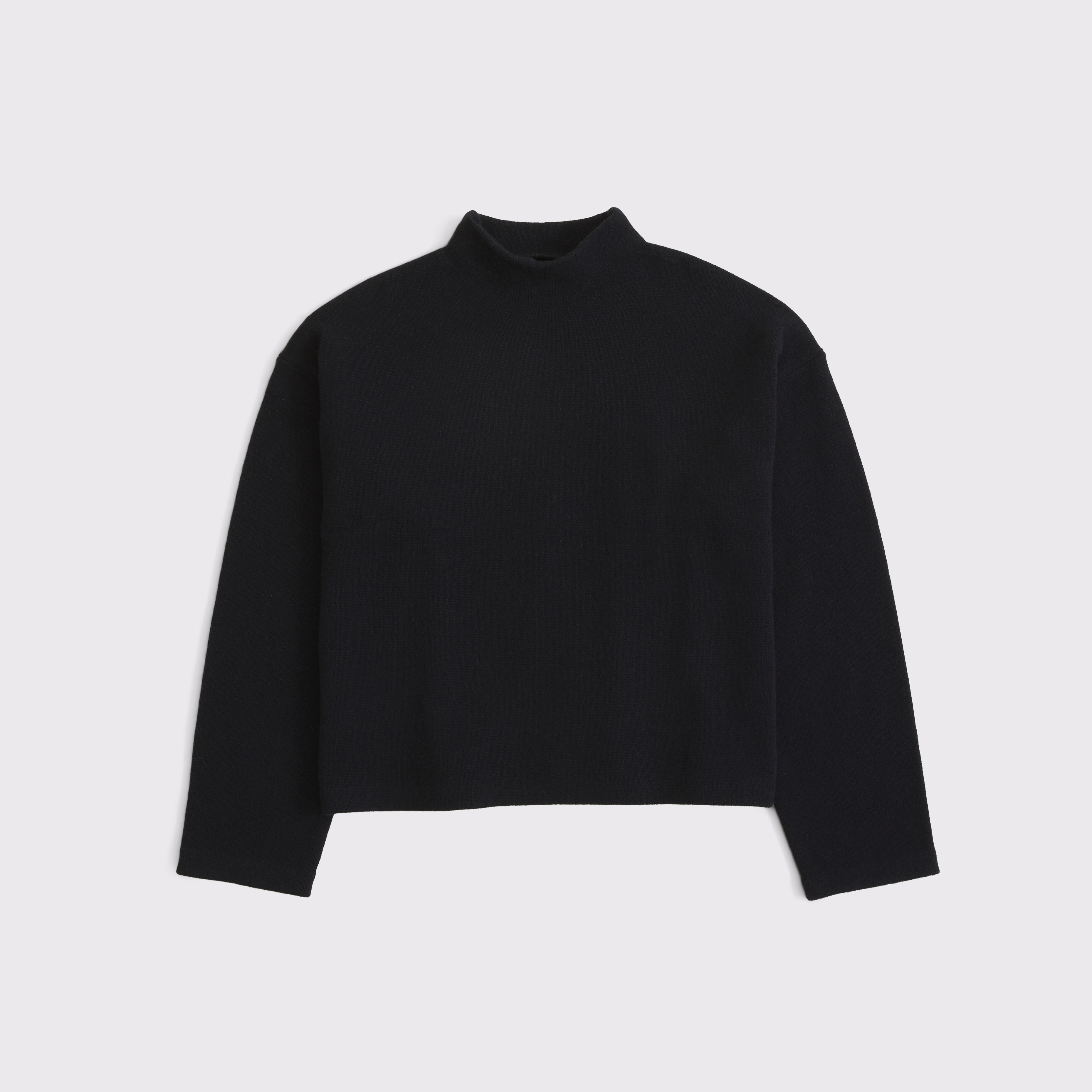 Женский свитер Abercrombie & Fitch 100% Merino Wool Easy Mock Neck, цвет: Чёрный — фото 1