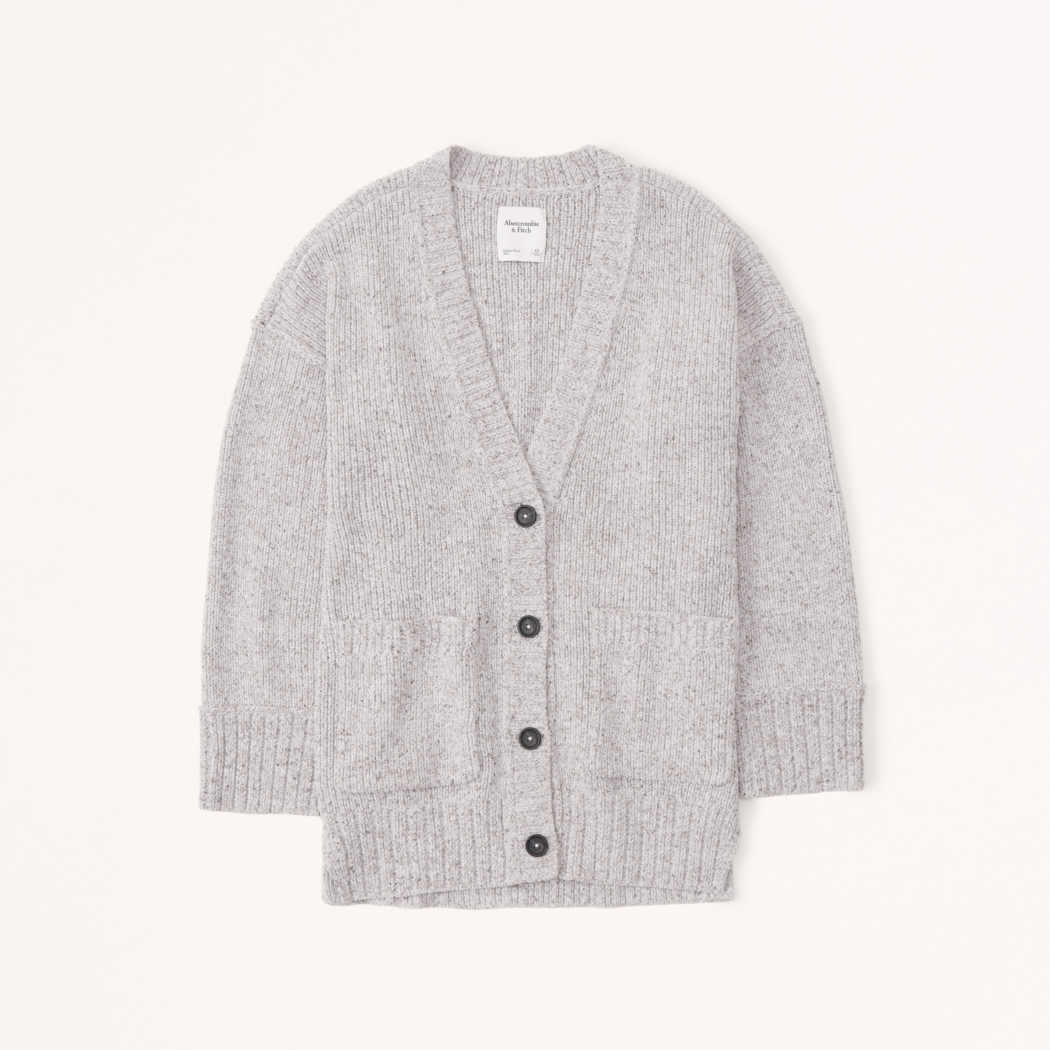 black woollen cardigan