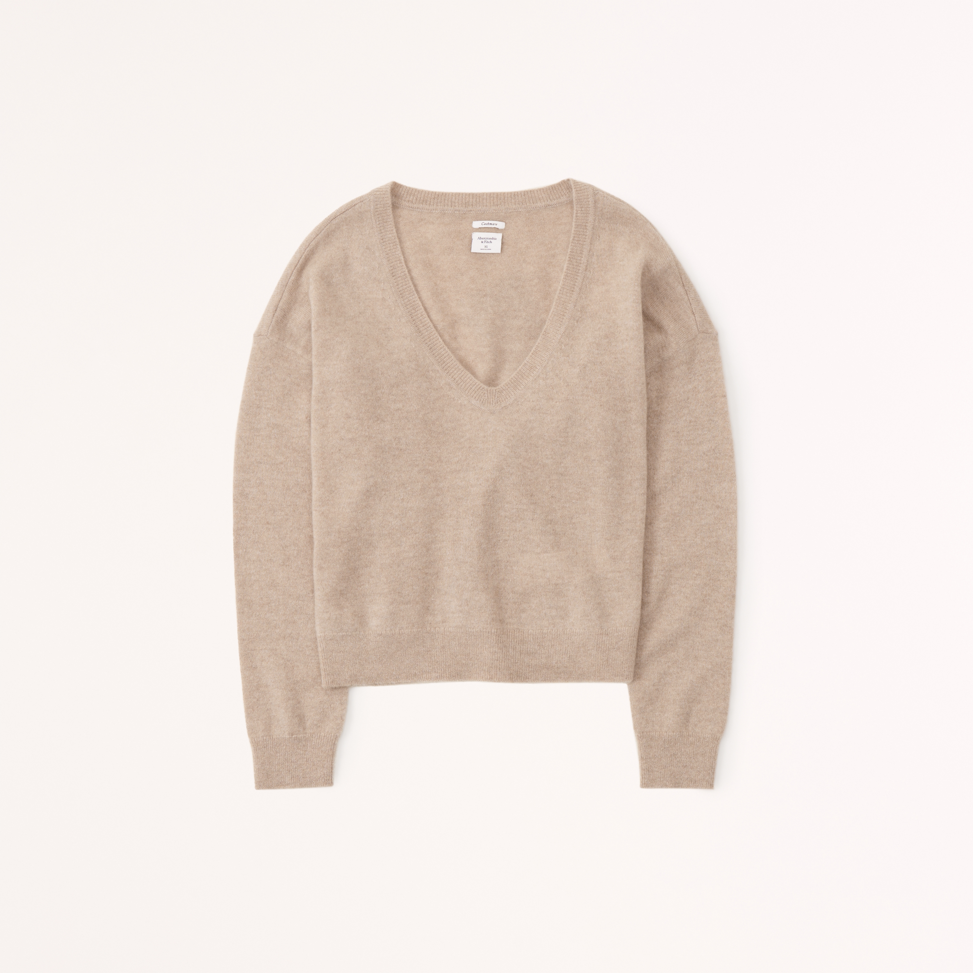 Abercrombie & Fitch Cashmere V-neck Sweater In Brown