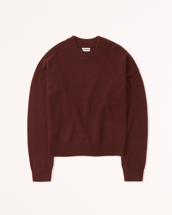 Cashmere Crew Sweater, Dark Brown