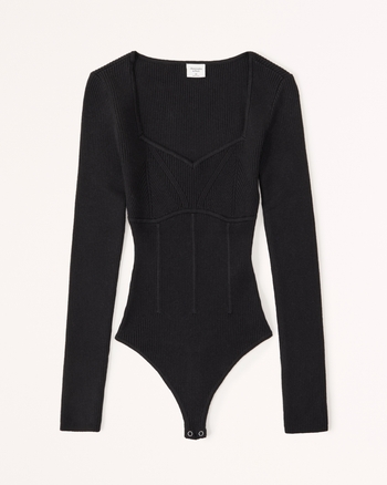 Women's Corset Sweetheart Sweater Bodysuit | Women's Clearance ...