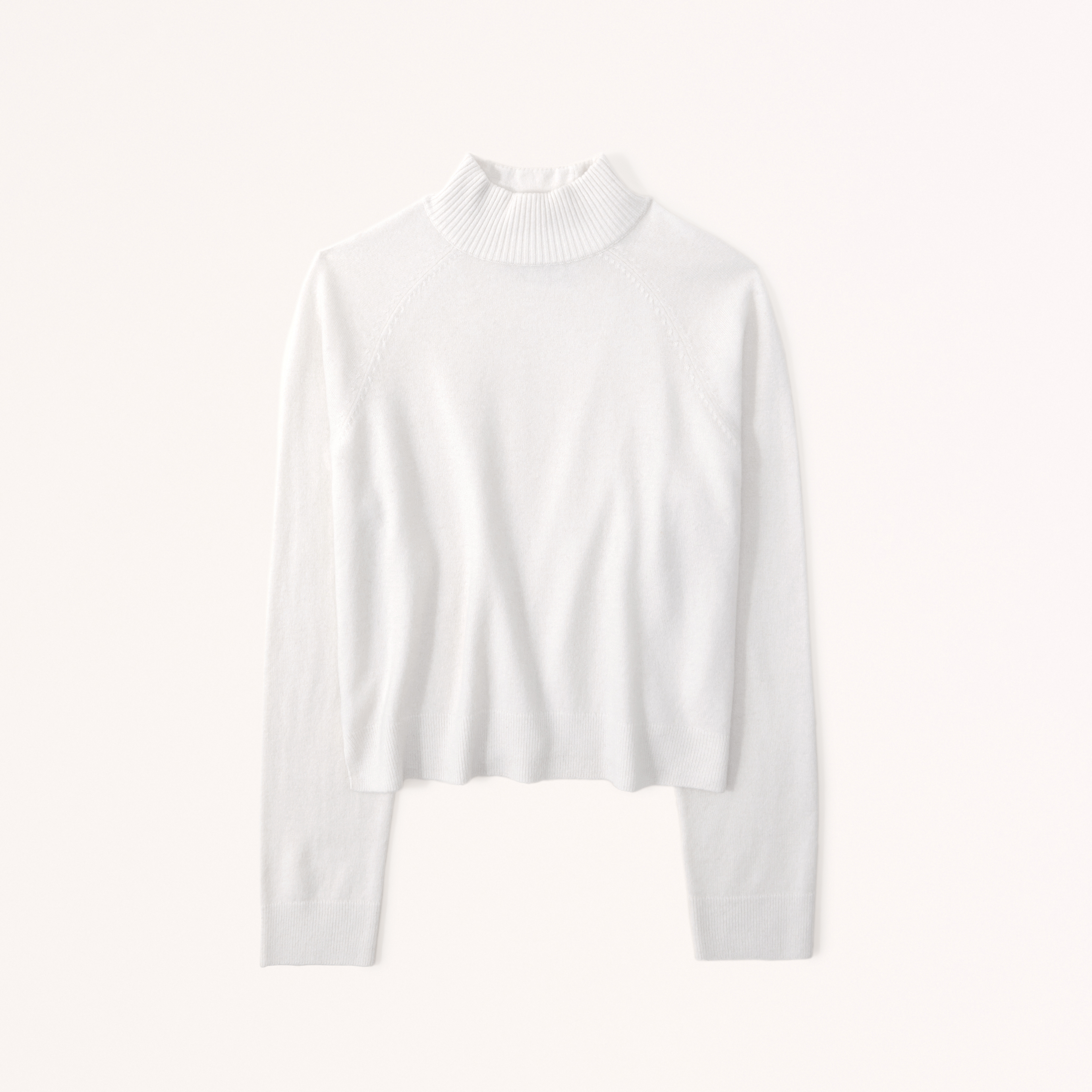 Abercrombie & Fitch Cashmere Wedge Mockneck Sweater In White