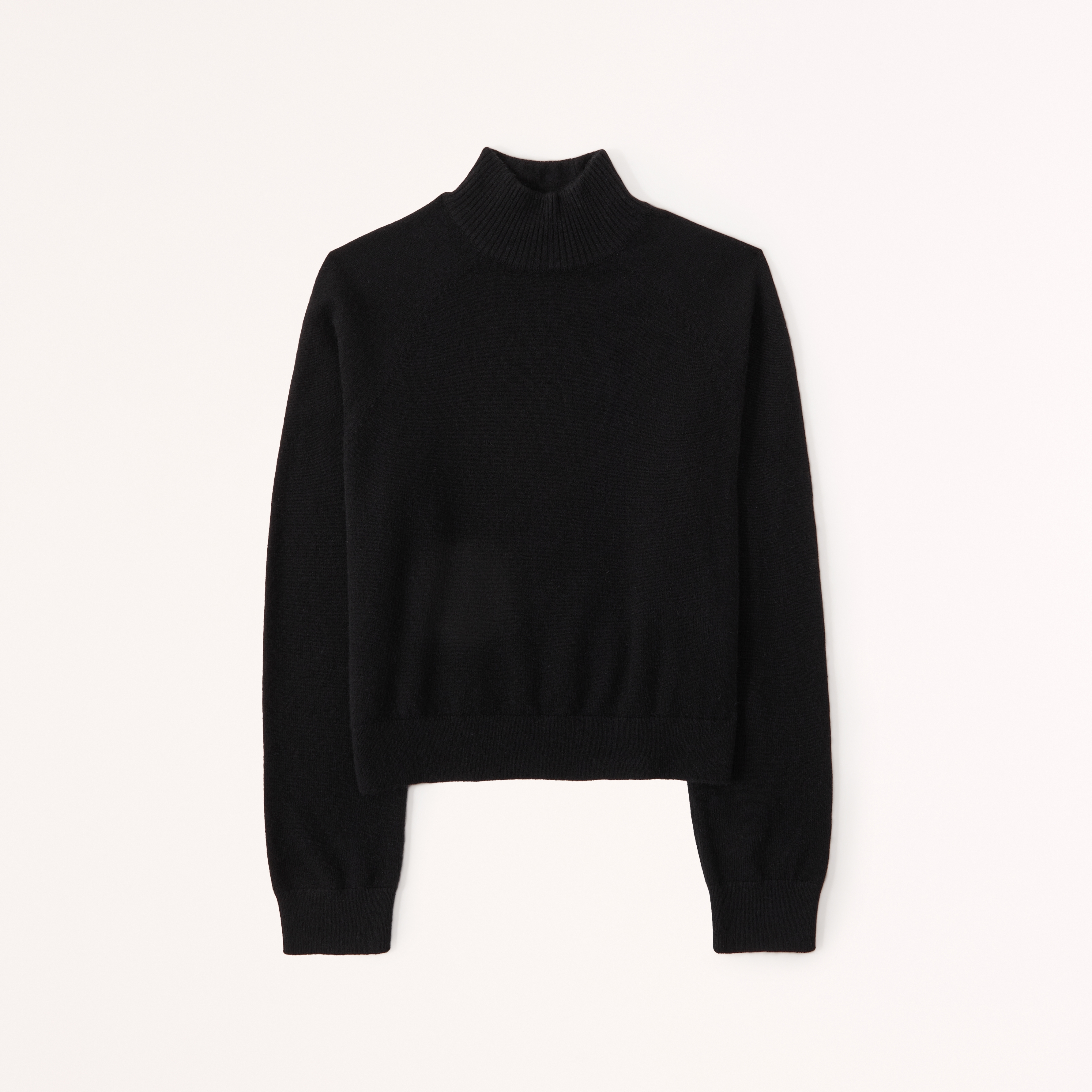 Abercrombie & Fitch Cashmere Wedge Mockneck Sweater In Black