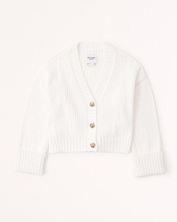 The A&F Cameron Seed Stitch Cardigan, White view 1