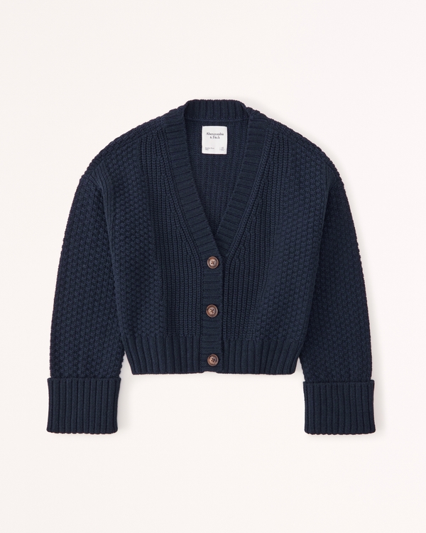 The A&F Cameron Seed Stitch Cardigan, Navy view 1