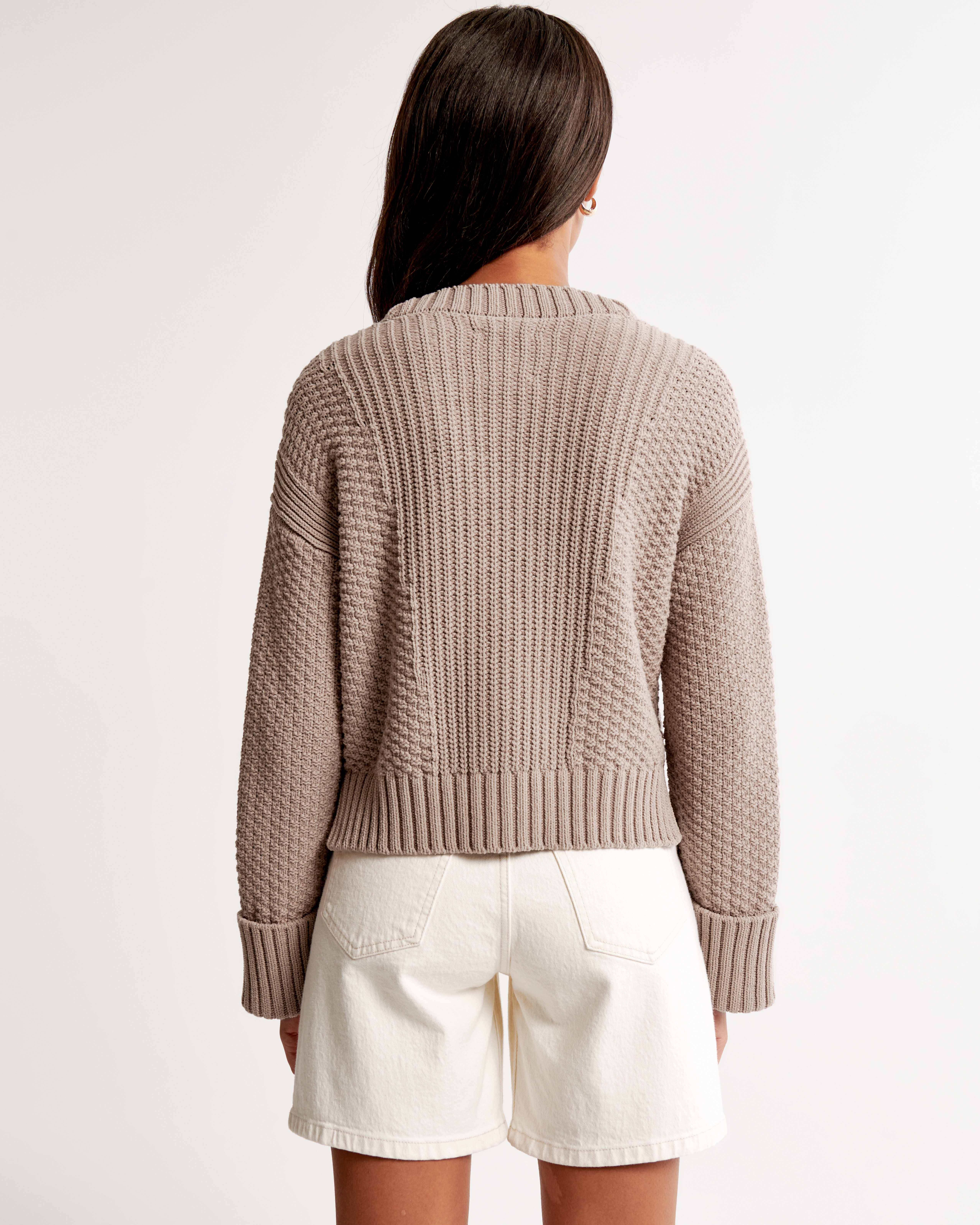 Abercrombie & Fitch The A&f Cameron Seed Stitch Cardigan In Brown