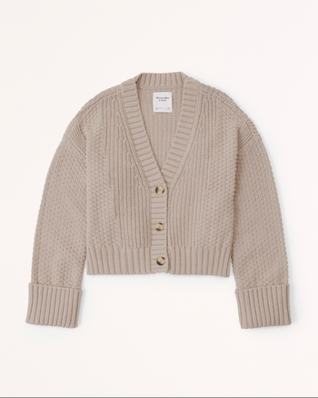 Women's Cotton-Blend Seed Stitch Cardigan | Women's Tops | Abercrombie.com