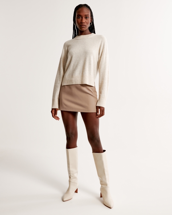 Cashmere Crew Sweater, Cream