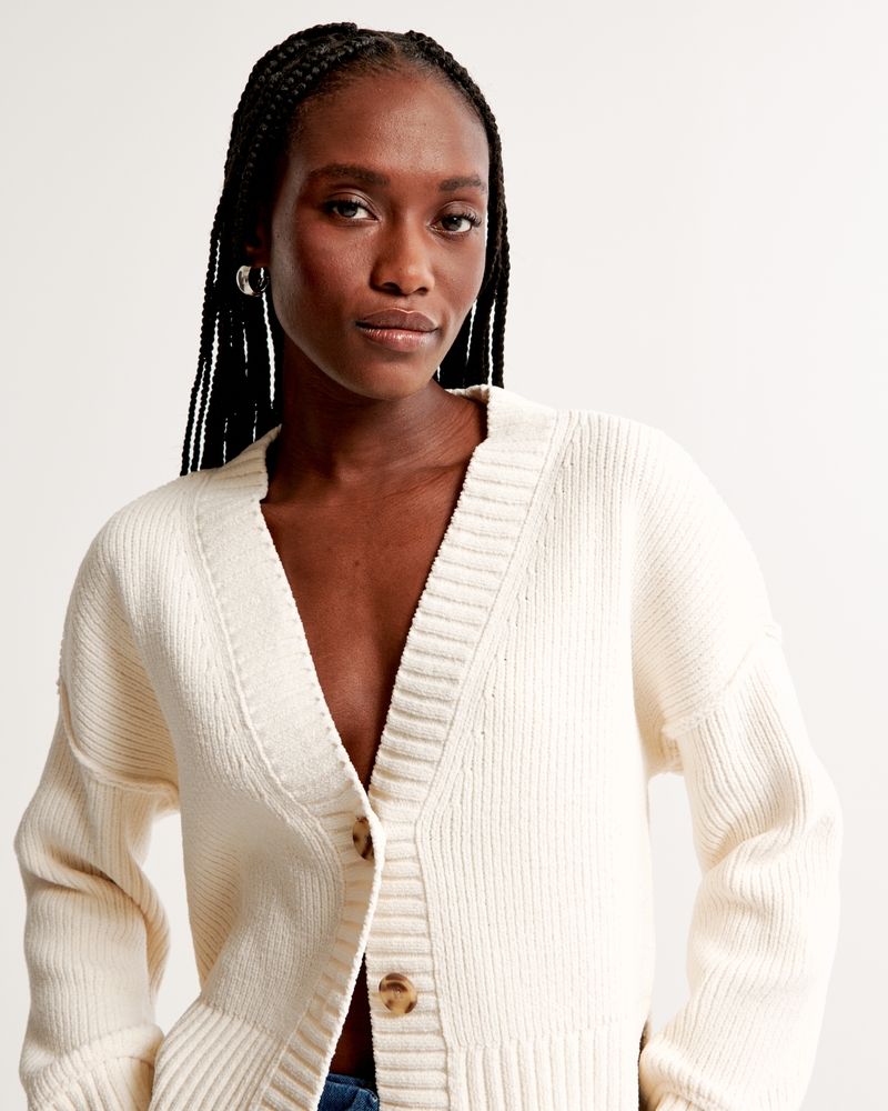 That Cozy Feeling Cream Knit Button-Up Cropped Cardigan