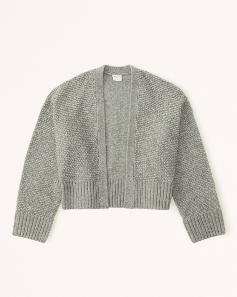 Easy Does It Grey Knit Cropped Cardigan Sweater