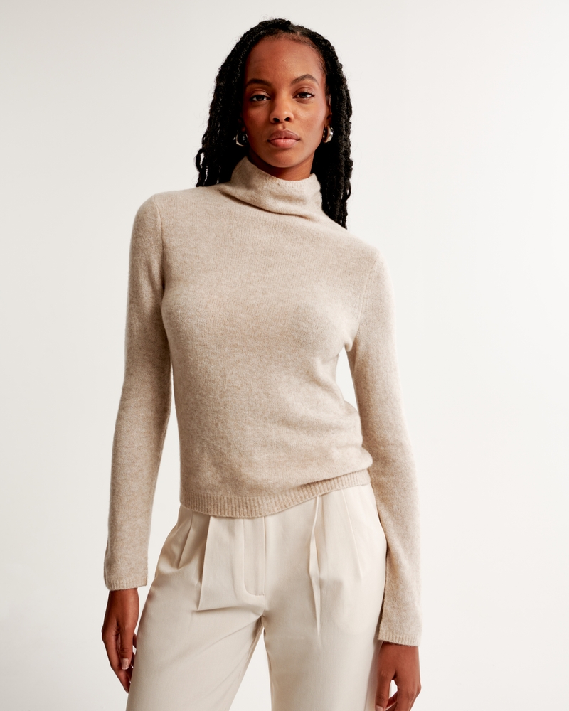 Wool Mock Turtleneck Women's Merino Wool Mock Turtleneck