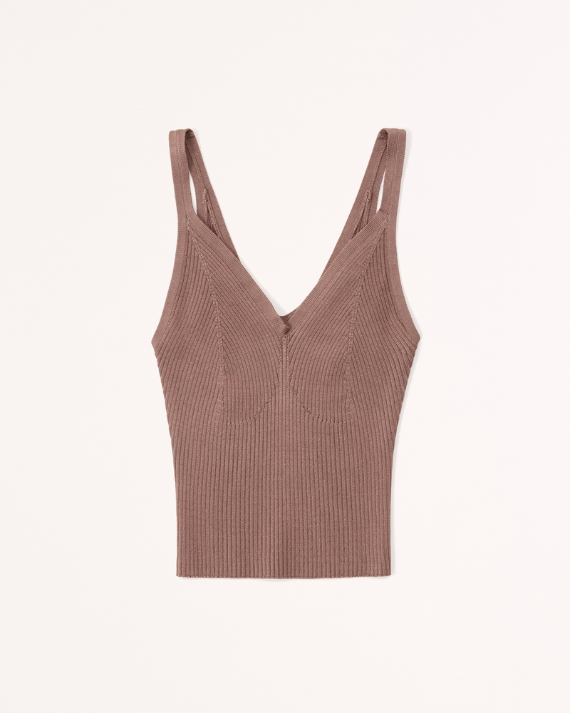 Women's Glossy V-Neck Sweater Tank | Women's Clearance