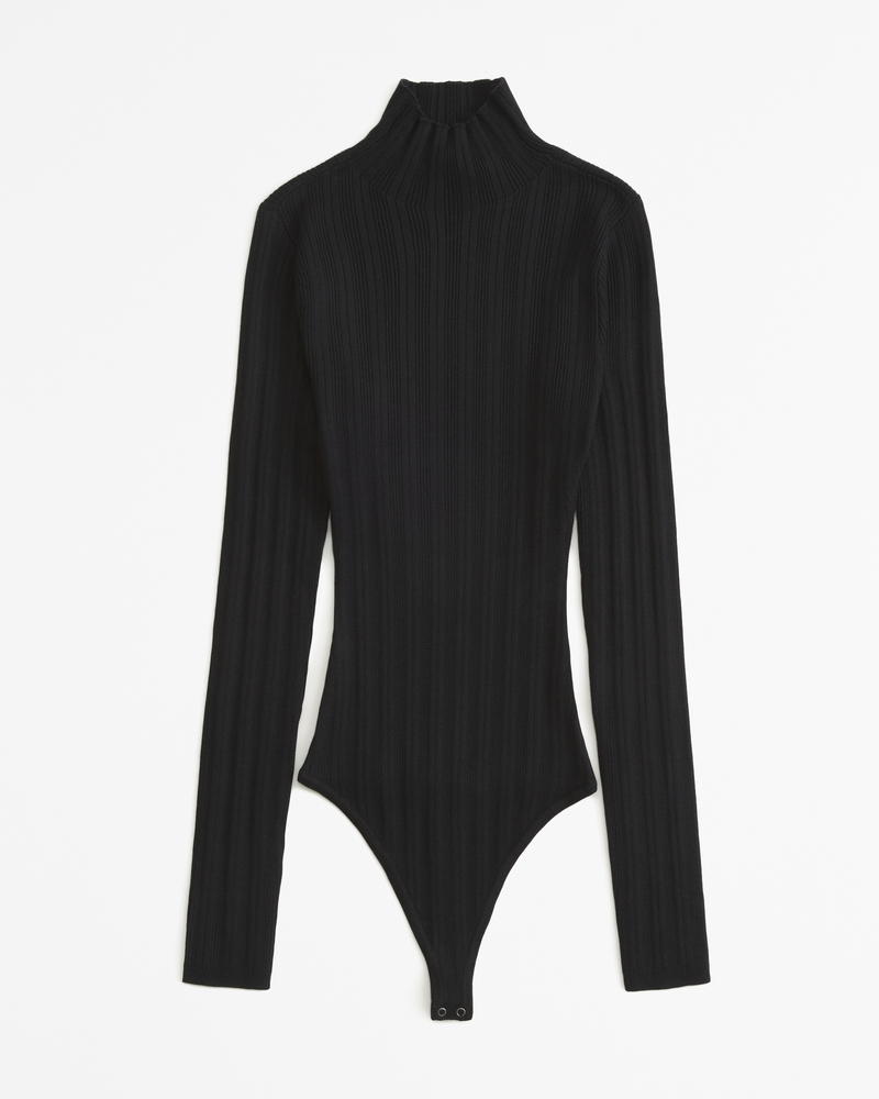 Ribbed black turtleneck on sale bodysuit