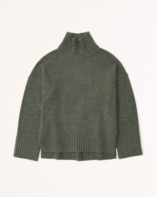 Tuckable Easy Turtleneck Sweater, Green