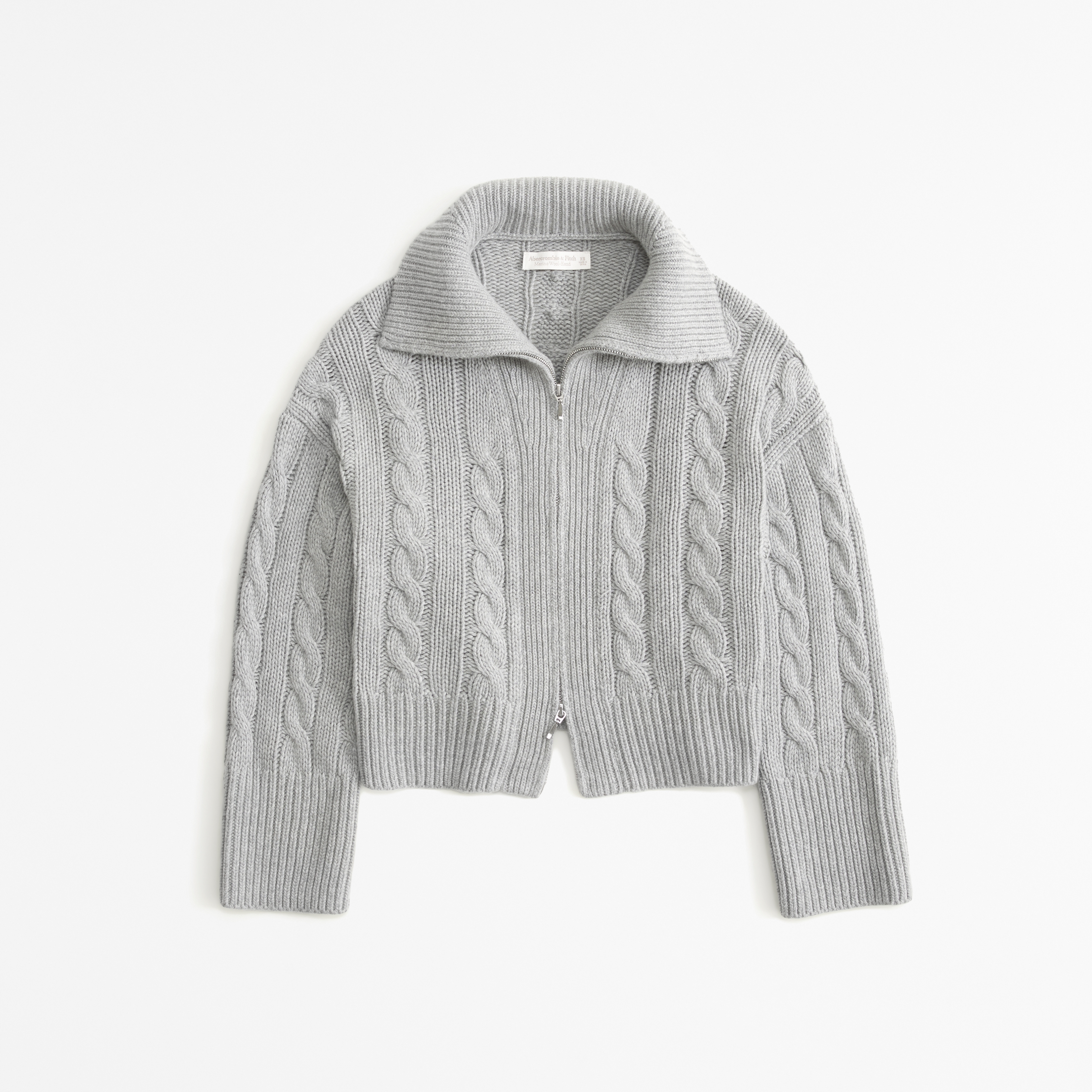 Women's Merino Wool-Blend Collared Full-Zip Sweater | Women's