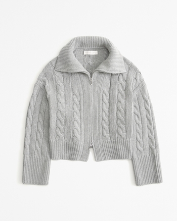Women's Merino Wool-Blend Collared Full-Zip Sweater | Women's Sale |  Abercrombie.com
