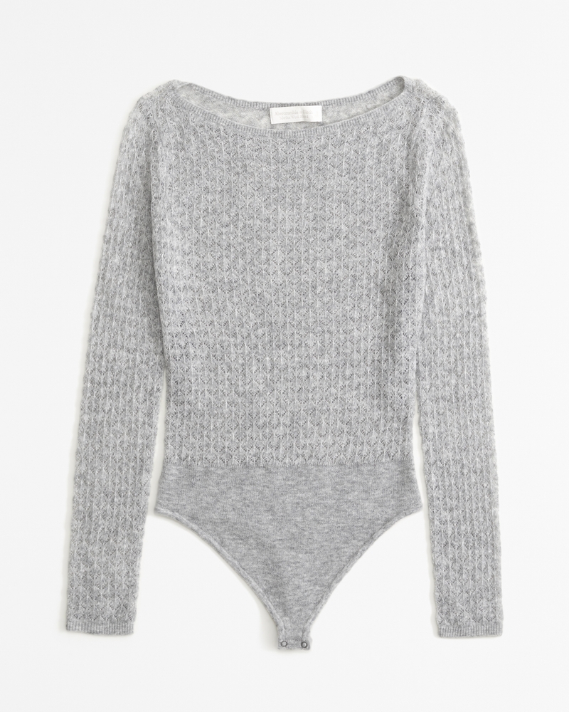 Merino Wool-Blend Slash Bodysuit