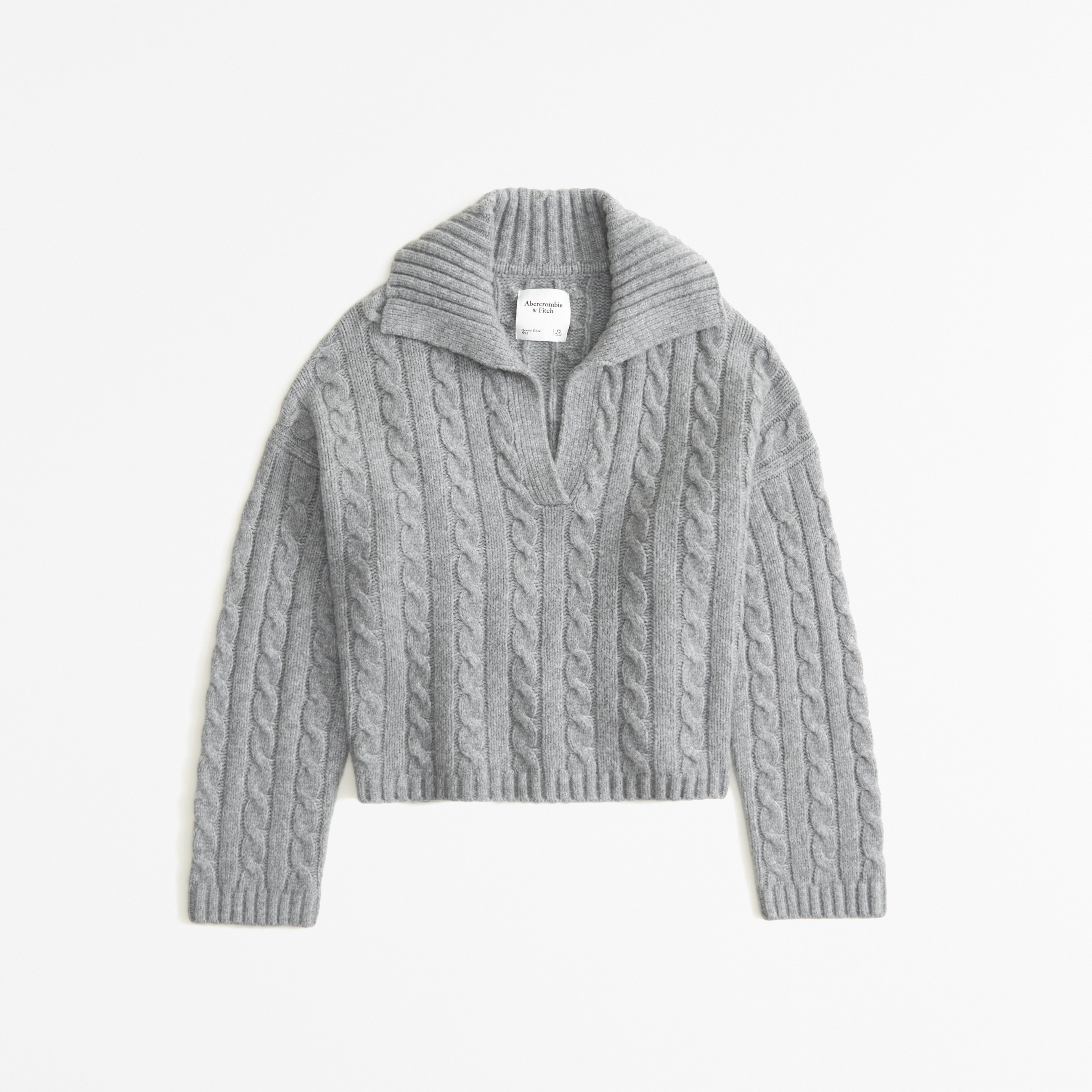 Women's Cable Notch-Neck Sweater | Women's Tops | Abercrombie.com