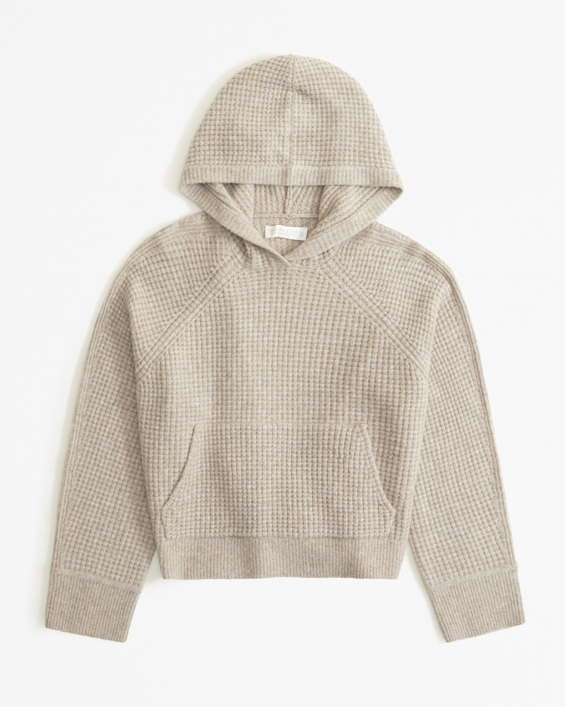 Cropped waffle knit on sale sweater