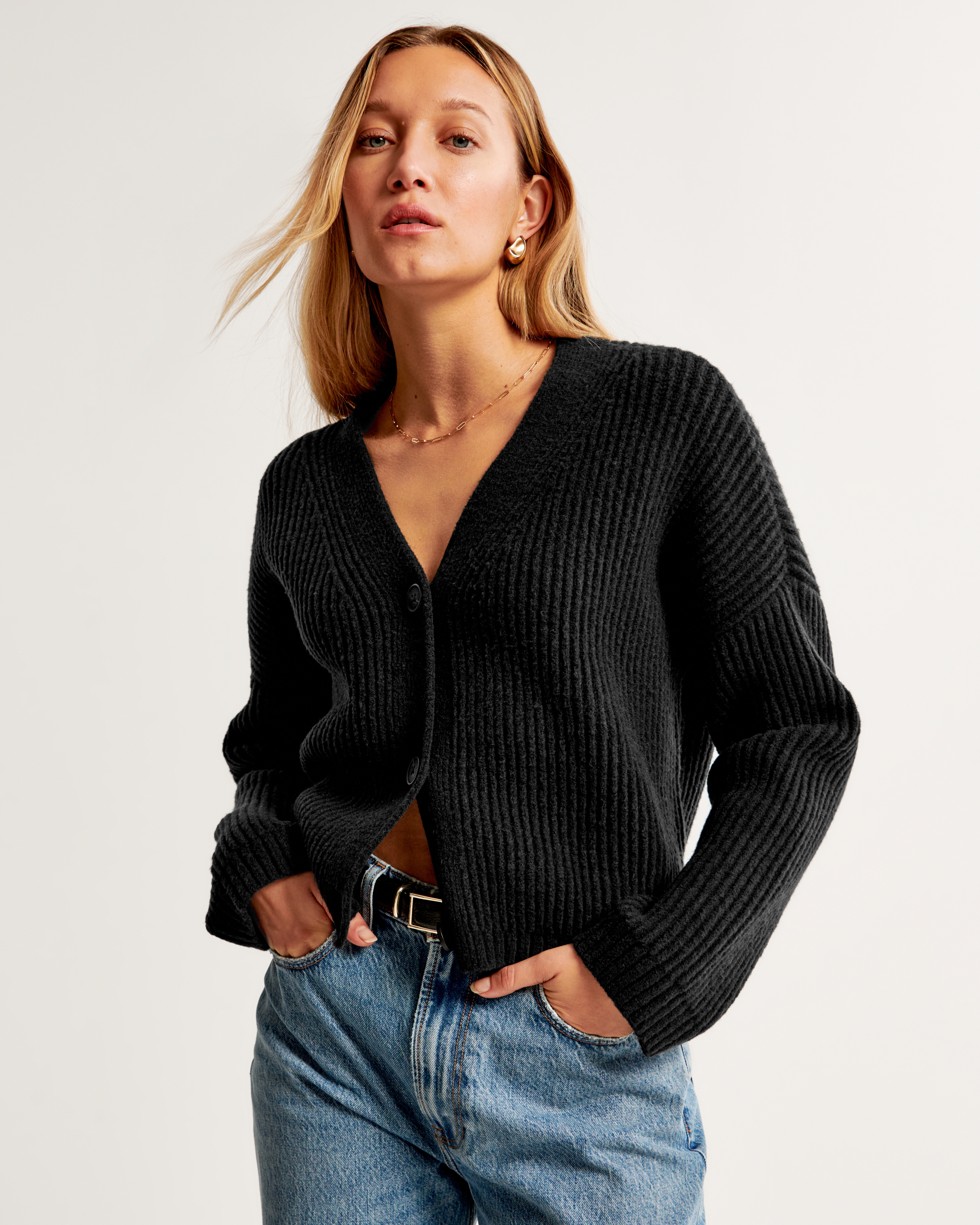 Abercrombie wrap outlet front sweater