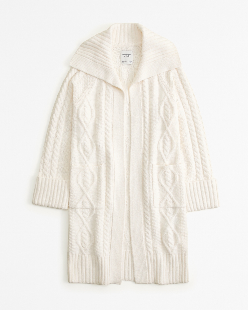 Cable Knit Duster Cardigan Sweater