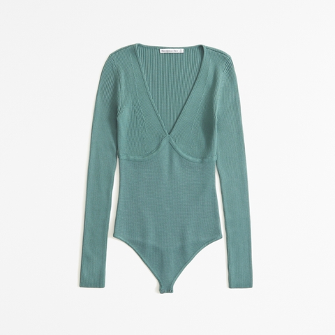 Женские свитеры Abercrombie & Fitch Long-Sleeve V-Neck Sweater Bodysuit