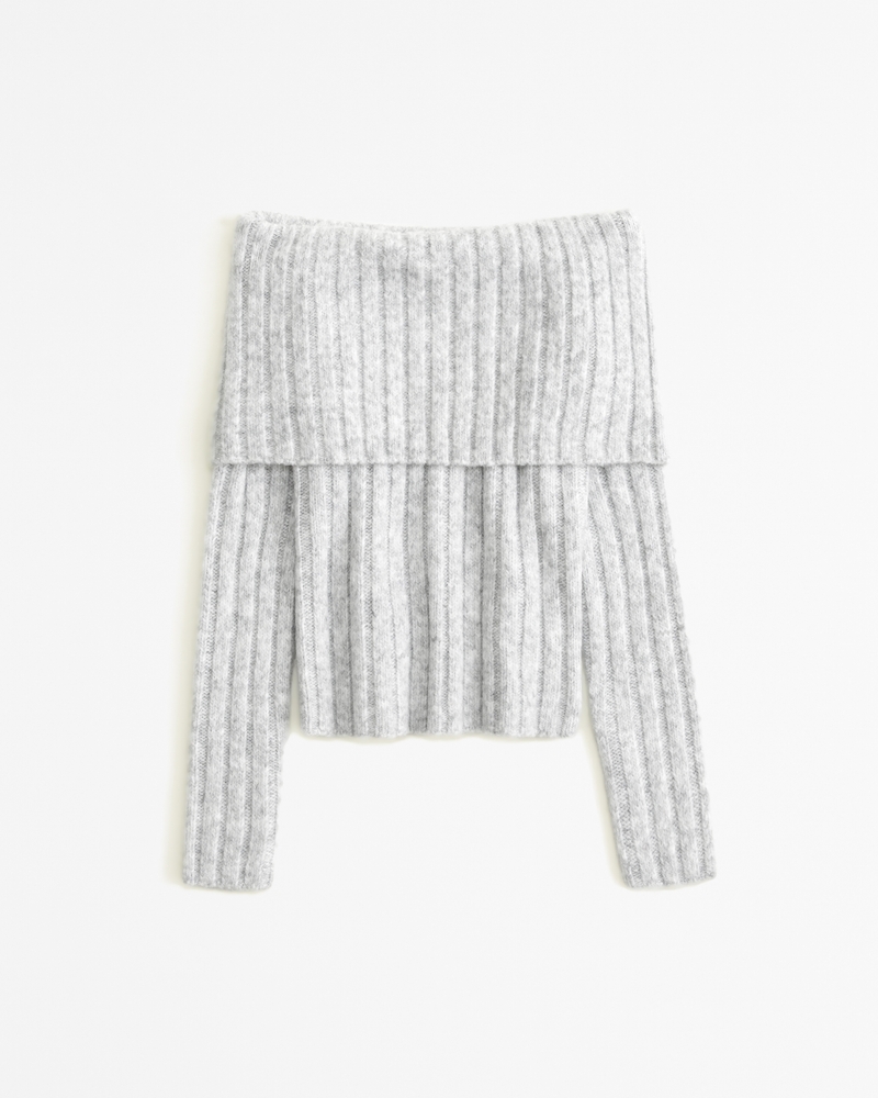 Off the shoulder foldover on sale sweater