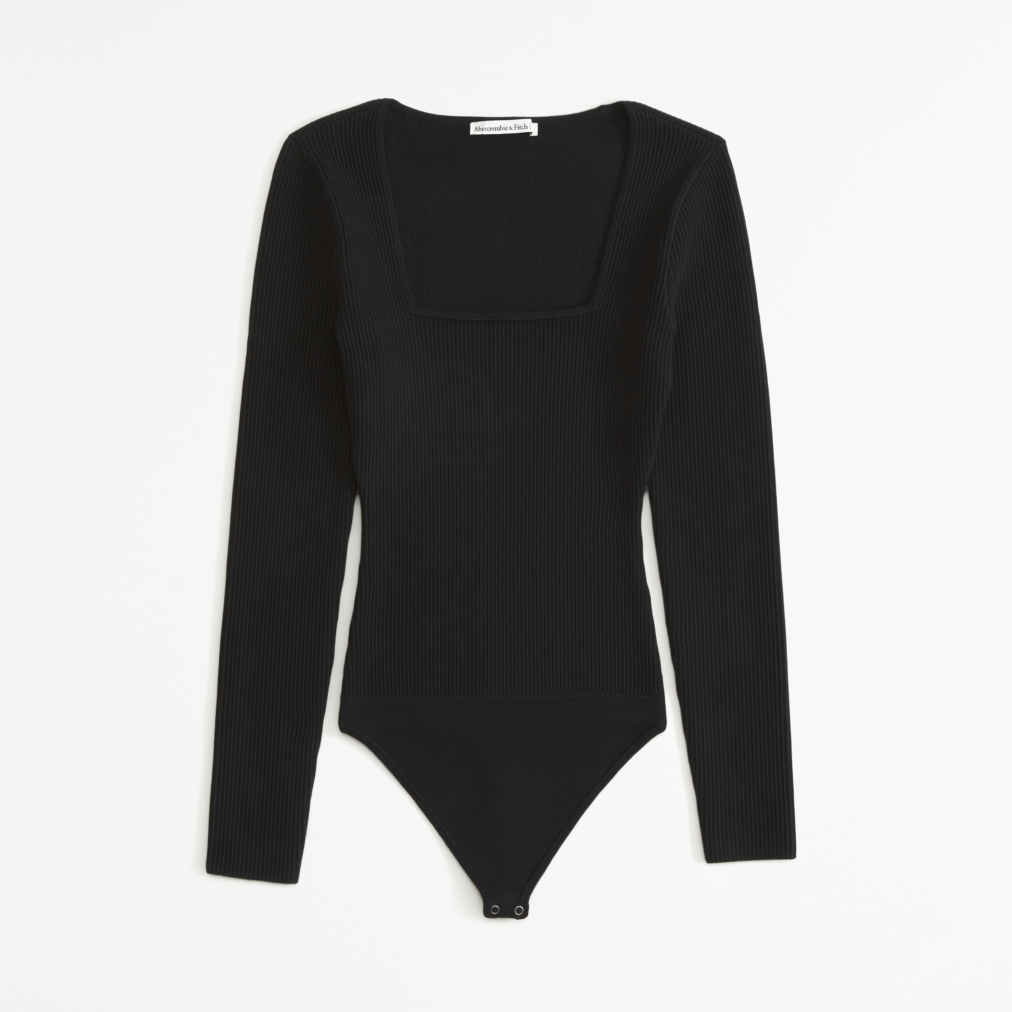 Long-Sleeve Ottoman Squareneck Bodysuit