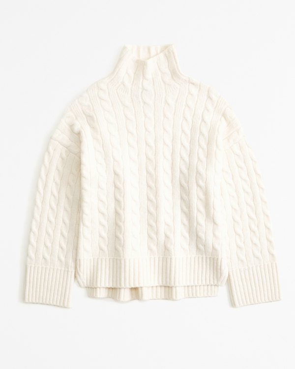 Women's Cable Easy Funnel Neck Sweater | Women's Tops | Abercrombie.com