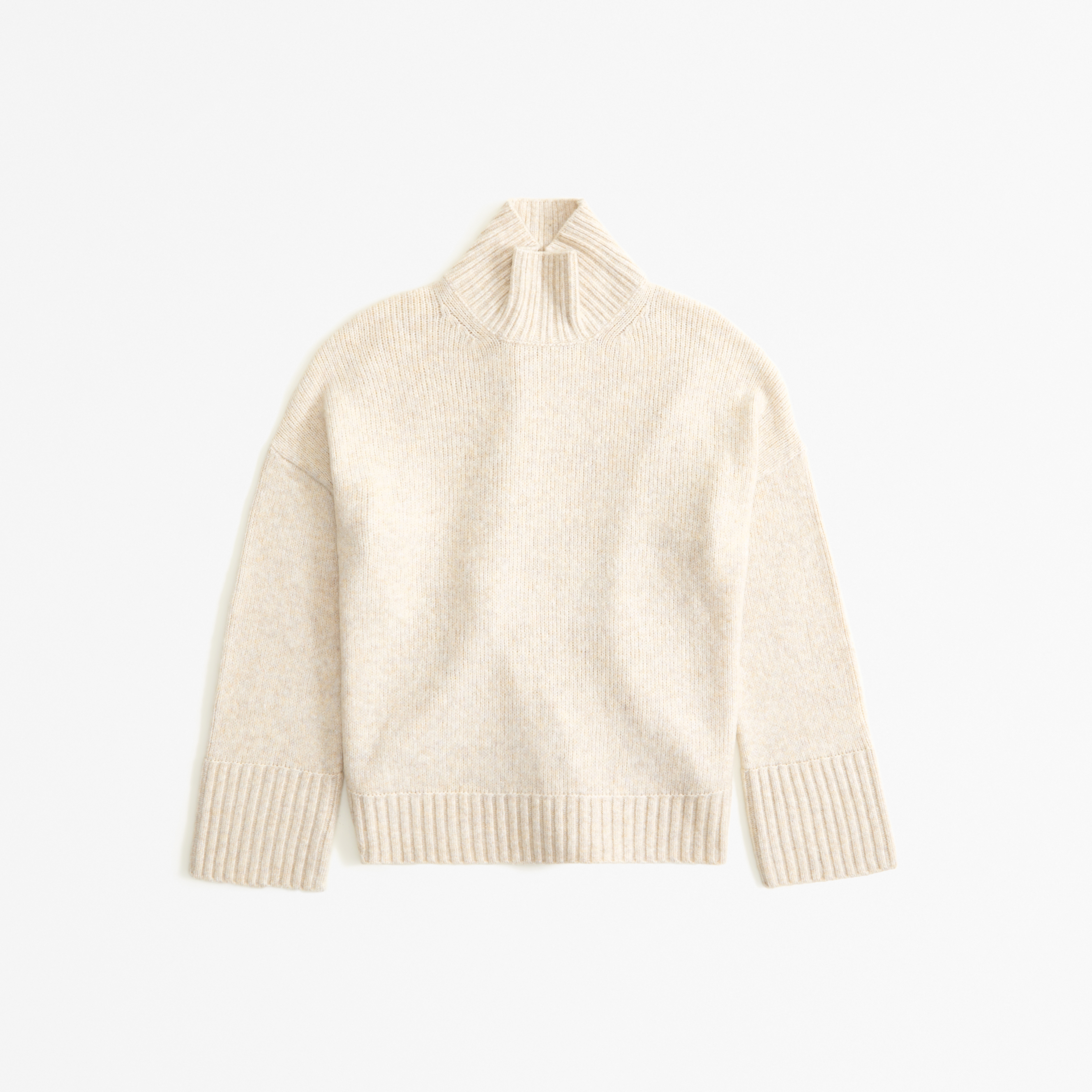 Cream funnel shop neck sweater